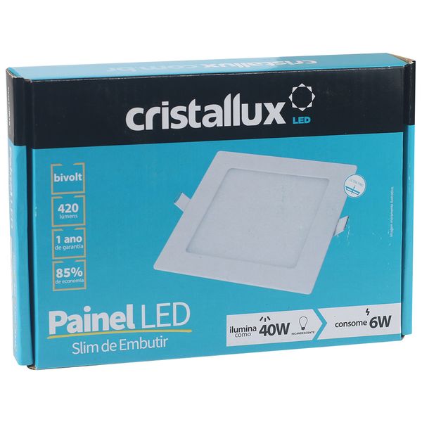 Luminaria-Plafon-LED-de-Embutir-6W-Quadrada-Branco-Quente-Ultra-LED-|-Cristallux®-4
